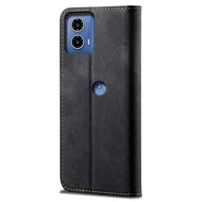 For Motorola Moto G45 5G / G34 5G 5G Case Leather Jeans Cloth Texture Phone Cover Card Slots Magnetic Closure