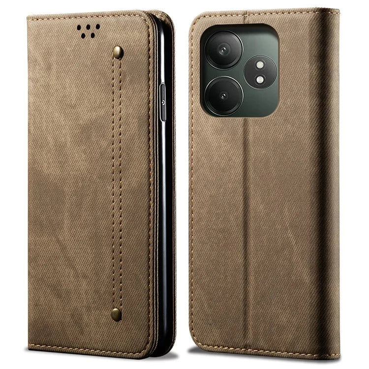 For Realme GT Neo6 SE 5G / GT Neo6 5G / GT 6T 5G / GT 6 5G Case Jeans Cloth Texture Wallet Flip Leather Phone Cover
