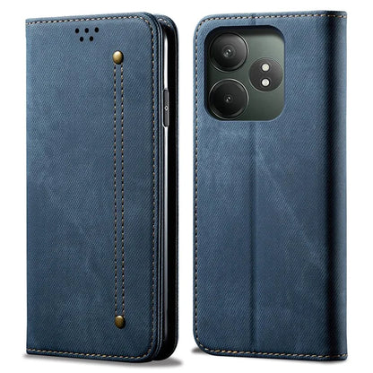 For Realme GT Neo6 SE 5G / GT Neo6 5G / GT 6T 5G / GT 6 5G Case Jeans Cloth Texture Wallet Flip Leather Phone Cover