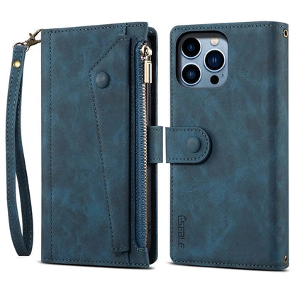ESEBLE Star Series For iPhone 16 Pro Max Case Zipper Wallet Anti-Drop PU Leather Phone Cover