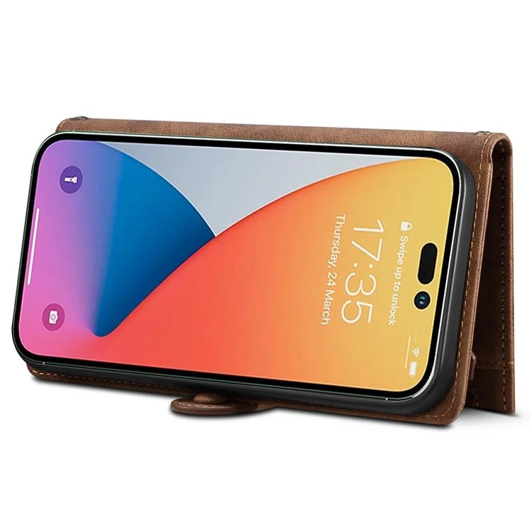 ESEBLE Star Series For iPhone 16 Pro Max Case Zipper Wallet Anti-Drop PU Leather Phone Cover