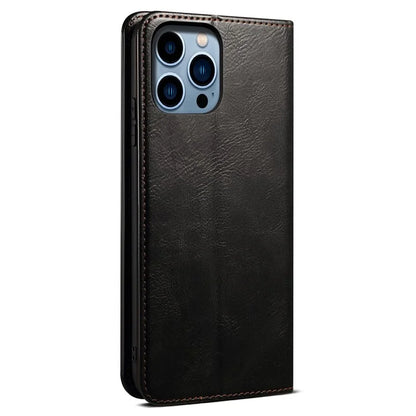 For iPhone 16 Pro Max Case Crazy Horse Texture Drop-Proof Leather Wallet Phone Cover