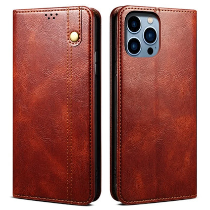 For iPhone 16 Pro Max Case Crazy Horse Texture Drop-Proof Leather Wallet Phone Cover