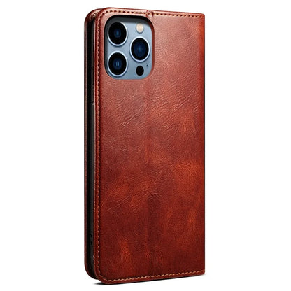 For iPhone 16 Pro Max Case Crazy Horse Texture Drop-Proof Leather Wallet Phone Cover