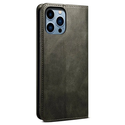 For iPhone 16 Pro Max Case Crazy Horse Texture Drop-Proof Leather Wallet Phone Cover