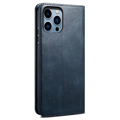 For iPhone 16 Pro Max Case Crazy Horse Texture Drop-Proof Leather Wallet Phone Cover