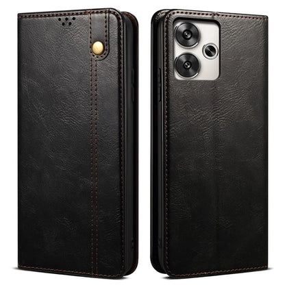 For Xiaomi Redmi 13 5G / 13 4G / Note 13R 5G / Poco M6 4G Case Crazy Horse Texture PU Leather Stand Phone Cover