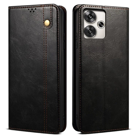 For Xiaomi Redmi 13 5G / 13 4G / Note 13R 5G / Poco M6 4G Case Crazy Horse Texture PU Leather Stand Phone Cover