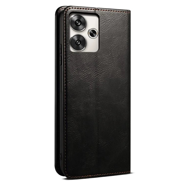 For Xiaomi Redmi 13 5G / 13 4G / Note 13R 5G / Poco M6 4G Case Crazy Horse Texture PU Leather Stand Phone Cover