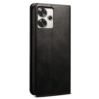 For Xiaomi Redmi 13 5G / 13 4G / Note 13R 5G / Poco M6 4G Case Crazy Horse Texture PU Leather Stand Phone Cover