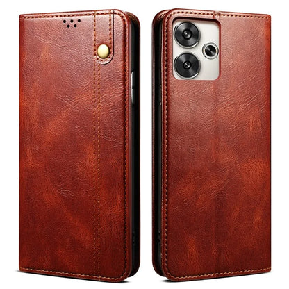 For Xiaomi Redmi 13 5G / 13 4G / Note 13R 5G / Poco M6 4G Case Crazy Horse Texture PU Leather Stand Phone Cover