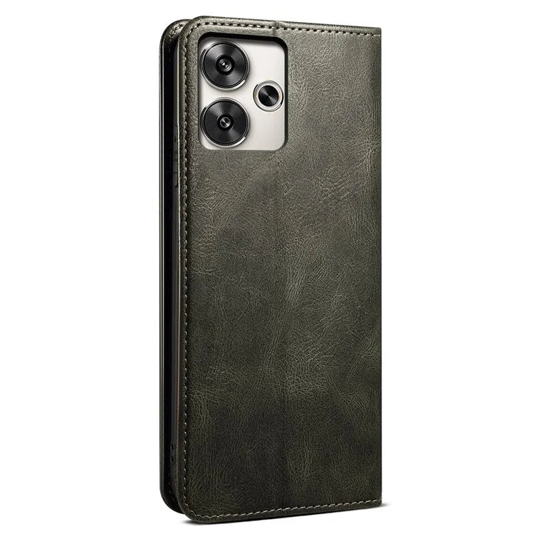 For Xiaomi Redmi 13 5G / 13 4G / Note 13R 5G / Poco M6 4G Case Crazy Horse Texture PU Leather Stand Phone Cover