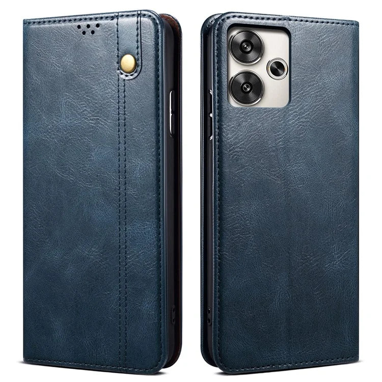 For Xiaomi Redmi 13 5G / 13 4G / Note 13R 5G / Poco M6 4G Case Crazy Horse Texture PU Leather Stand Phone Cover