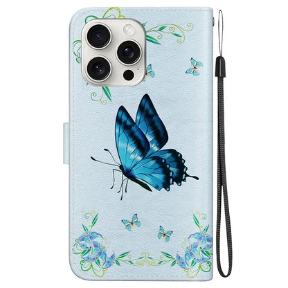 For iPhone 16 Pro Max Case Pattern Print Leather Phone Cover with Wallet