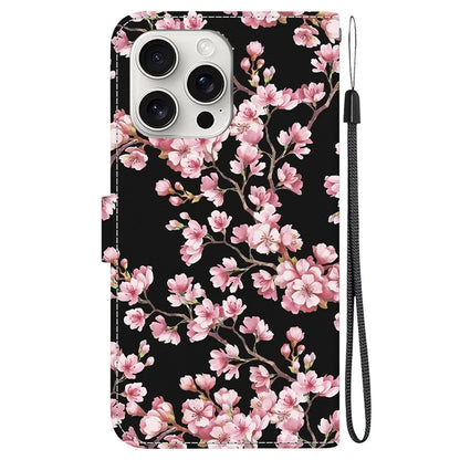 For iPhone 16 Pro Max Case Pattern Print Leather Phone Cover with Wallet
