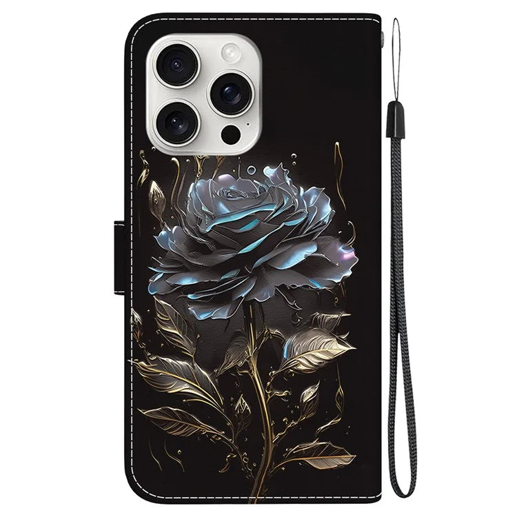 For iPhone 16 Pro Max Case Pattern Print Leather Phone Cover with Wallet