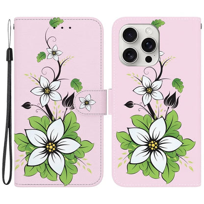 For iPhone 16 Pro Case Pattern Print Leather Wallet Phone Cover