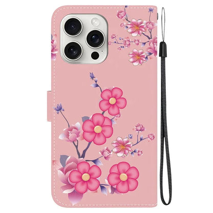 For iPhone 16 Pro Case Pattern Print Leather Wallet Phone Cover