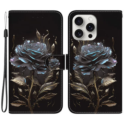 For iPhone 16 Pro Case Pattern Print Leather Wallet Phone Cover