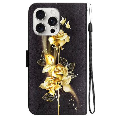 For iPhone 16 Pro Case Pattern Print Leather Wallet Phone Cover