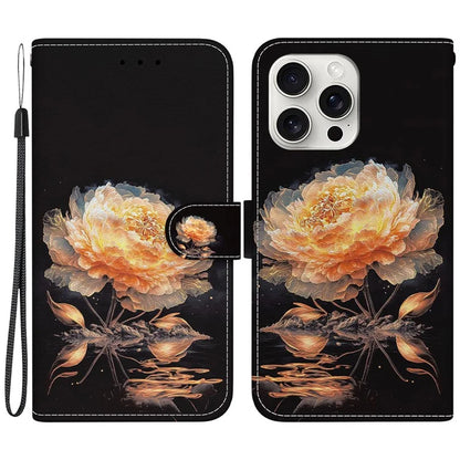 For iPhone 16 Pro Case Pattern Print Leather Wallet Phone Cover