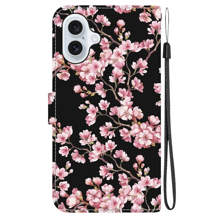 For iPhone 16 Plus Wallet Case Pattern Print Leather Phone Cover