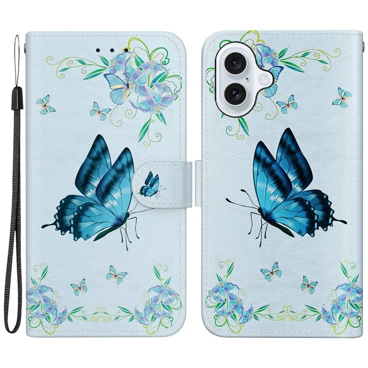 For iPhone 16 Plus Wallet Case Pattern Print Leather Phone Cover