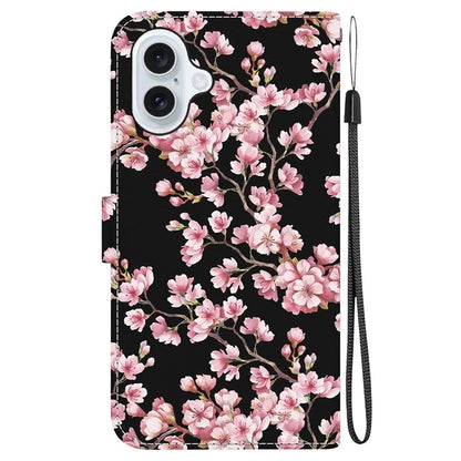 For iPhone 16 Stand Case Pattern Print Leather Wallet Phone Cover