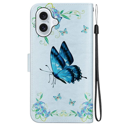 For iPhone 16 Stand Case Pattern Print Leather Wallet Phone Cover