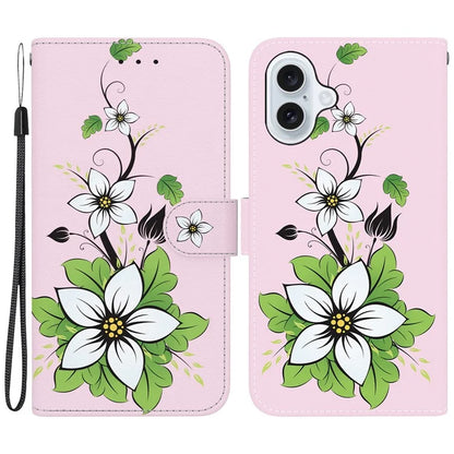 For iPhone 16 Stand Case Pattern Print Leather Wallet Phone Cover