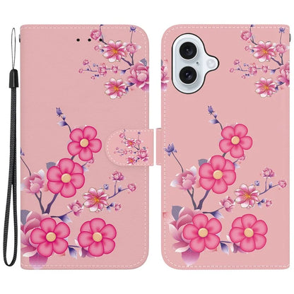 For iPhone 16 Stand Case Pattern Print Leather Wallet Phone Cover
