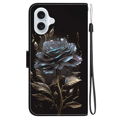 For iPhone 16 Stand Case Pattern Print Leather Wallet Phone Cover