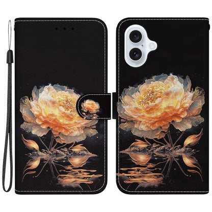 For iPhone 16 Stand Case Pattern Print Leather Wallet Phone Cover