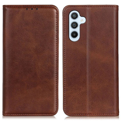 For Samsung Galaxy S24 FE Stand Case Cowhide Texture Split Leather Flip Phone Cover