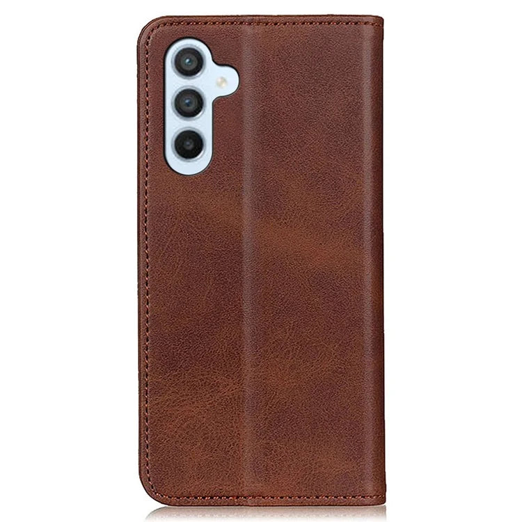 For Samsung Galaxy S24 FE Stand Case Cowhide Texture Split Leather Flip Phone Cover