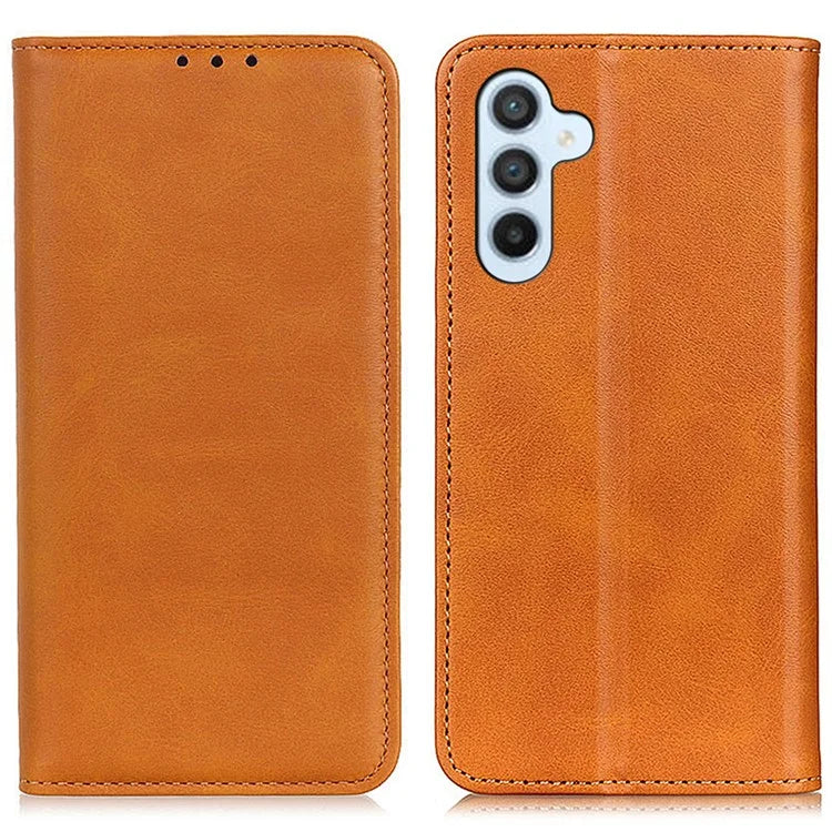 For Samsung Galaxy S24 FE Stand Case Cowhide Texture Split Leather Flip Phone Cover