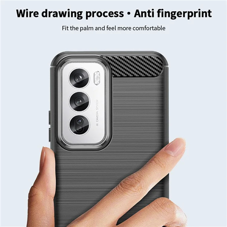 MOFI JK TPU Series-1 For Oppo Reno12 5G (Global) Case Carbon Fiber Texture TPU Soft Phone Cover