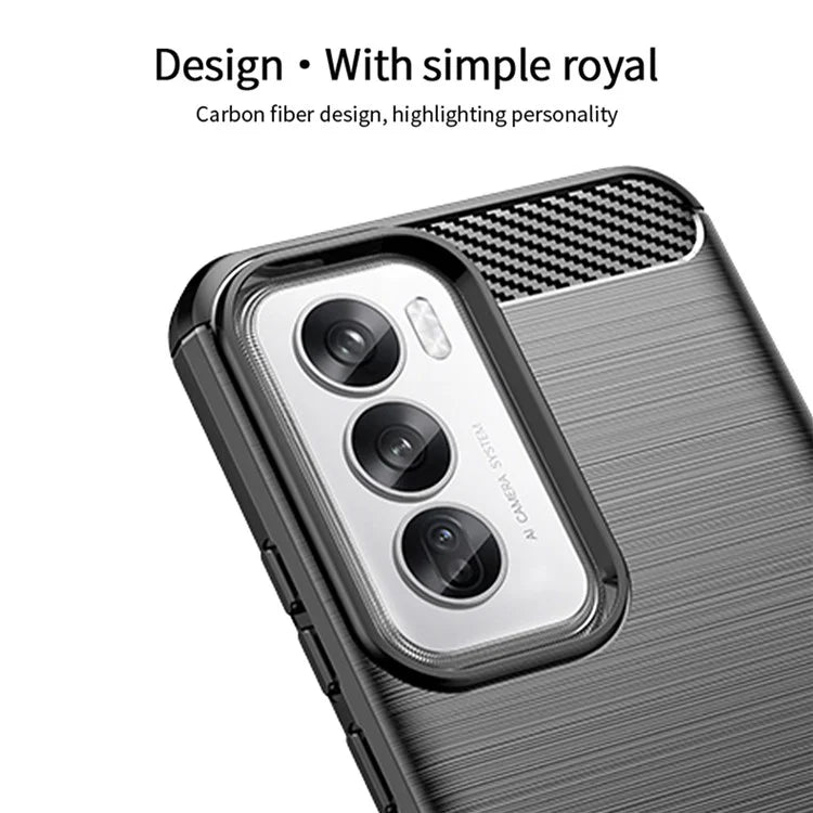 MOFI JK TPU Series-1 For Oppo Reno12 5G (Global) Case Carbon Fiber Texture TPU Soft Phone Cover