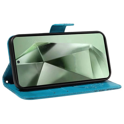 For Samsung Galaxy S24 FE Case Stand PU Leather Wallet Phone Cover Butterfly Pattern