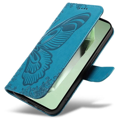 For Samsung Galaxy S24 FE Case Stand PU Leather Wallet Phone Cover Butterfly Pattern