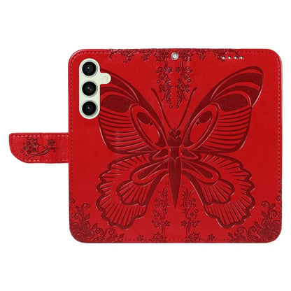 For Samsung Galaxy S24 FE Case Stand PU Leather Wallet Phone Cover Butterfly Pattern