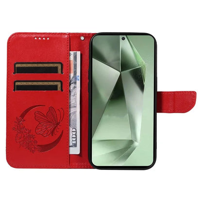 For Samsung Galaxy S24 FE Case Stand PU Leather Wallet Phone Cover Butterfly Pattern