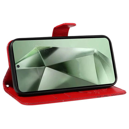 For Samsung Galaxy S24 FE Case Stand PU Leather Wallet Phone Cover Butterfly Pattern