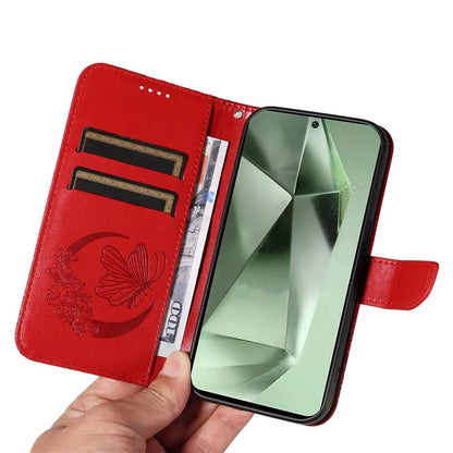 For Samsung Galaxy S24 FE Case Stand PU Leather Wallet Phone Cover Butterfly Pattern
