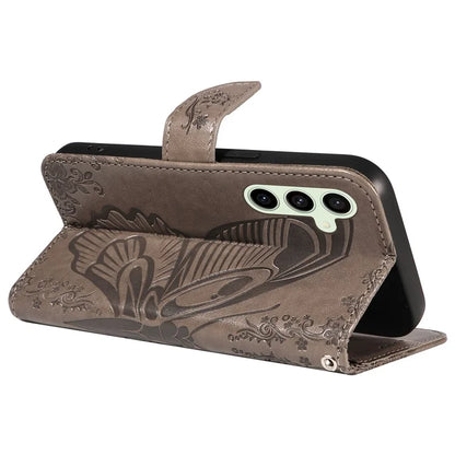 For Samsung Galaxy S24 FE Case Stand PU Leather Wallet Phone Cover Butterfly Pattern