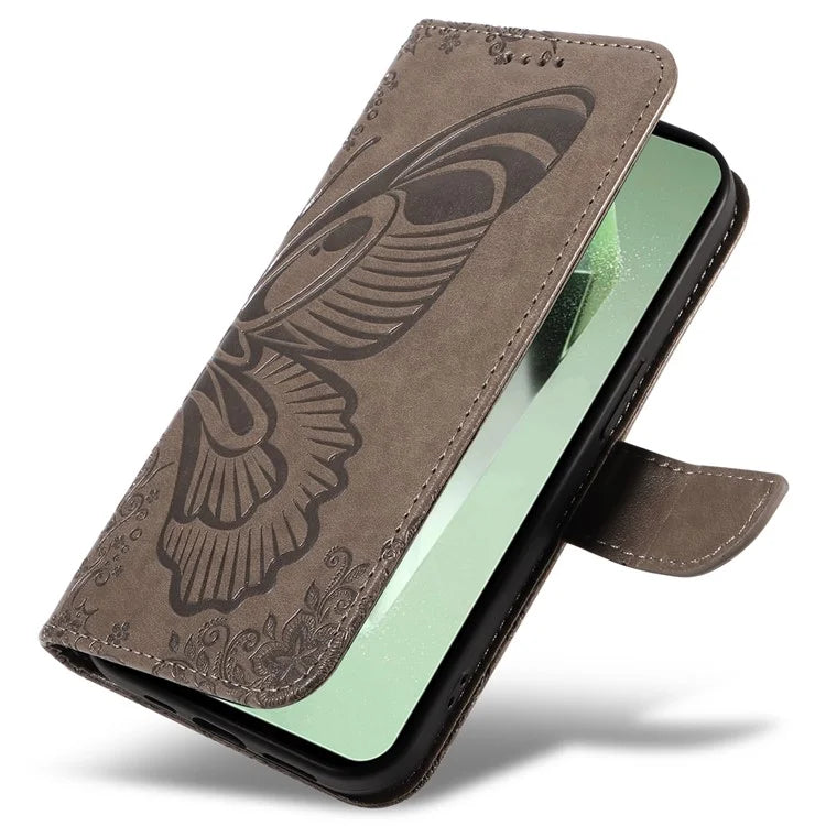 For Samsung Galaxy S24 FE Case Stand PU Leather Wallet Phone Cover Butterfly Pattern
