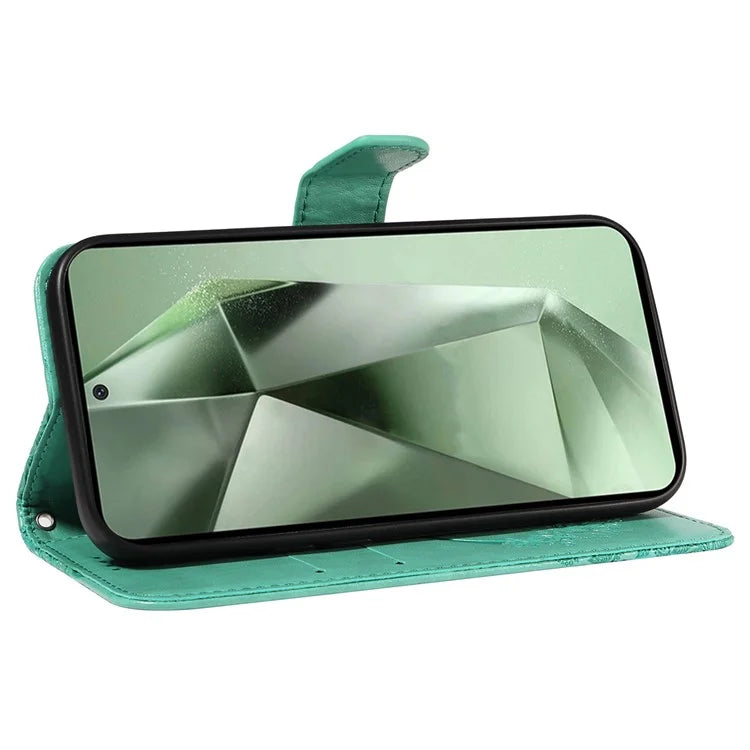 For Samsung Galaxy S24 FE Case Stand PU Leather Wallet Phone Cover Butterfly Pattern