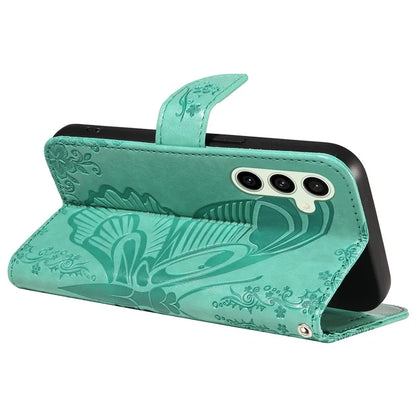 For Samsung Galaxy S24 FE Case Stand PU Leather Wallet Phone Cover Butterfly Pattern
