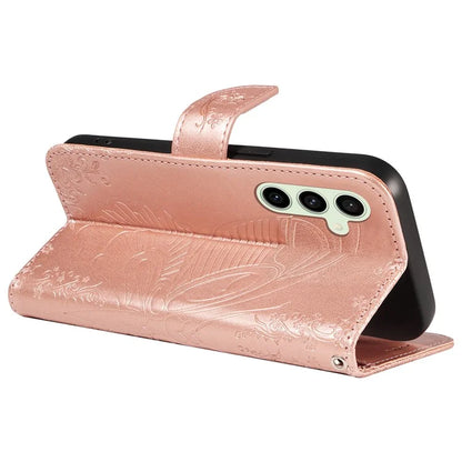 For Samsung Galaxy S24 FE Case Stand PU Leather Wallet Phone Cover Butterfly Pattern