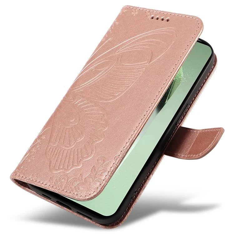 For Samsung Galaxy S24 FE Case Stand PU Leather Wallet Phone Cover Butterfly Pattern